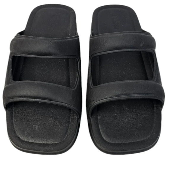 Melissa Womens Square Slides Size 10 Black Slip On Pool Summer Travel - Picture 3 of 6
